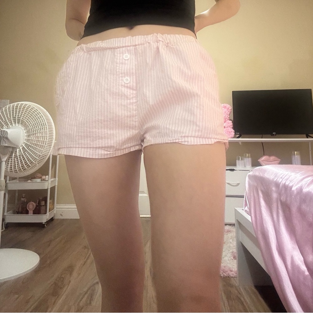 Pink Striped EDIKTED shorts